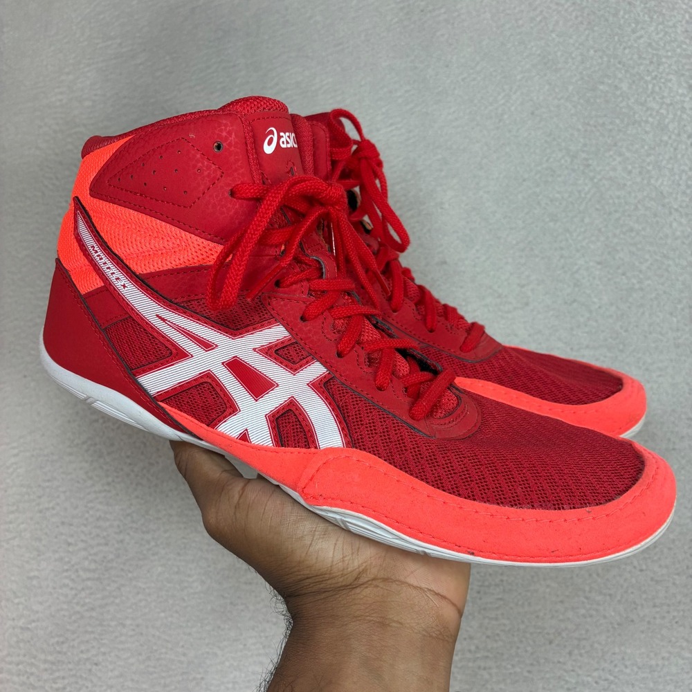 Asics Matflex 6 Wrestling Shoes Men 10 Red Orange Combat Gym Grappling 1081A021